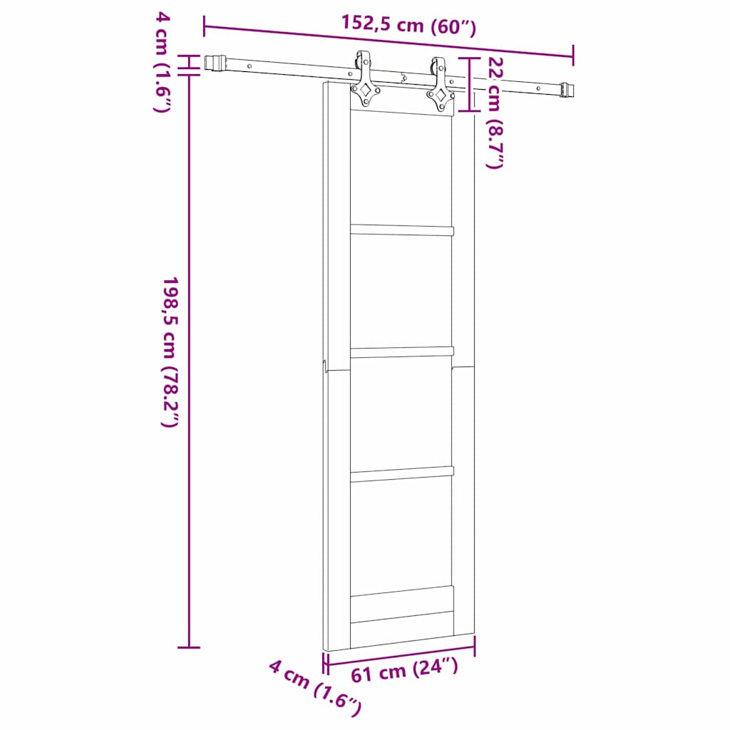 Sliding Door Set Other ORKDAL White and black 24 x 78.2 in