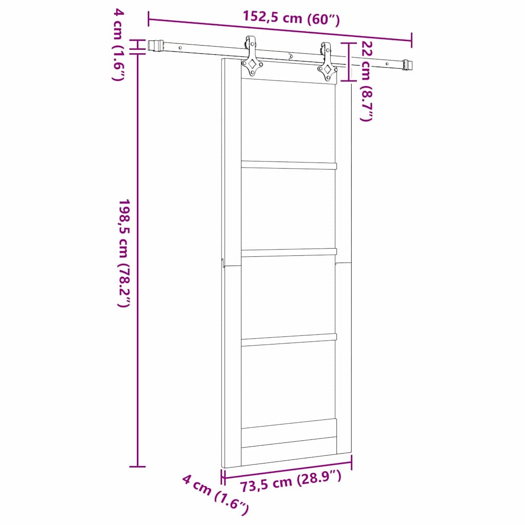 Sliding Door Set Other ORKDAL natural and black 29 x 78 in