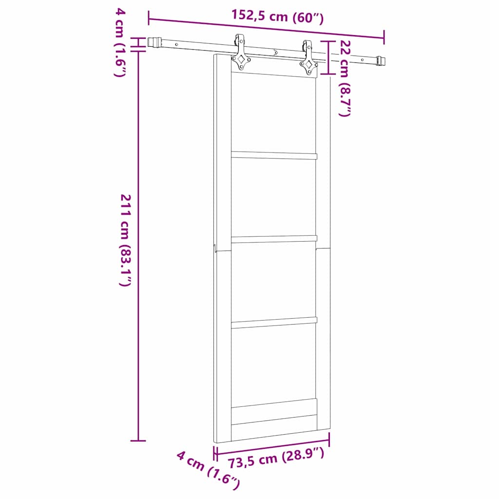 Sliding Door Set Other ORKDAL White and black 28.9 x 83.1 in