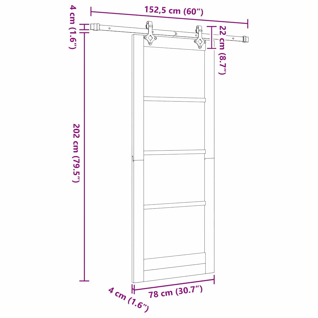 Sliding Door Set Other ORKDAL White and black 30.7 x 79.5 in