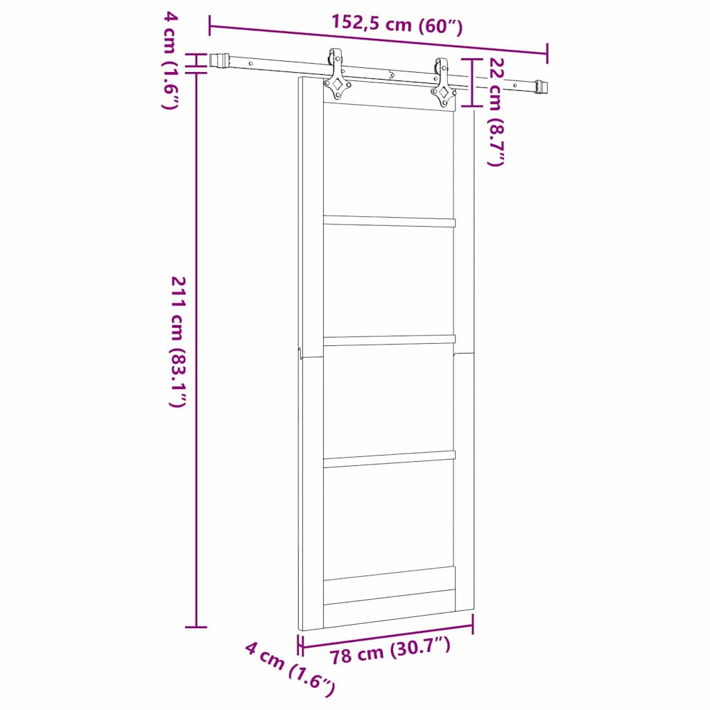 Sliding Door Set Other ORKDAL White and black 30.7 x 83.1 in