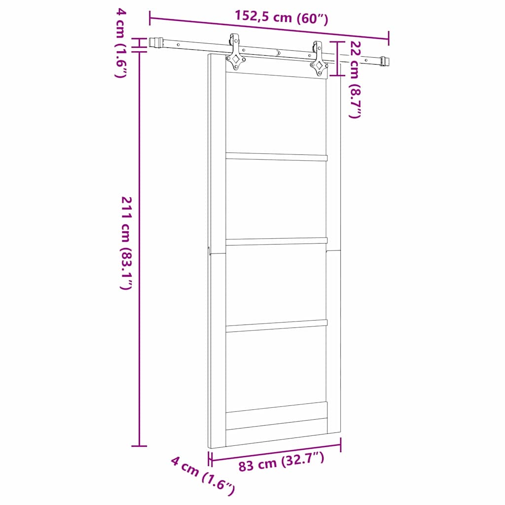 Sliding Door Set Other ORKDAL natural and black 32.7 x 83.1 in