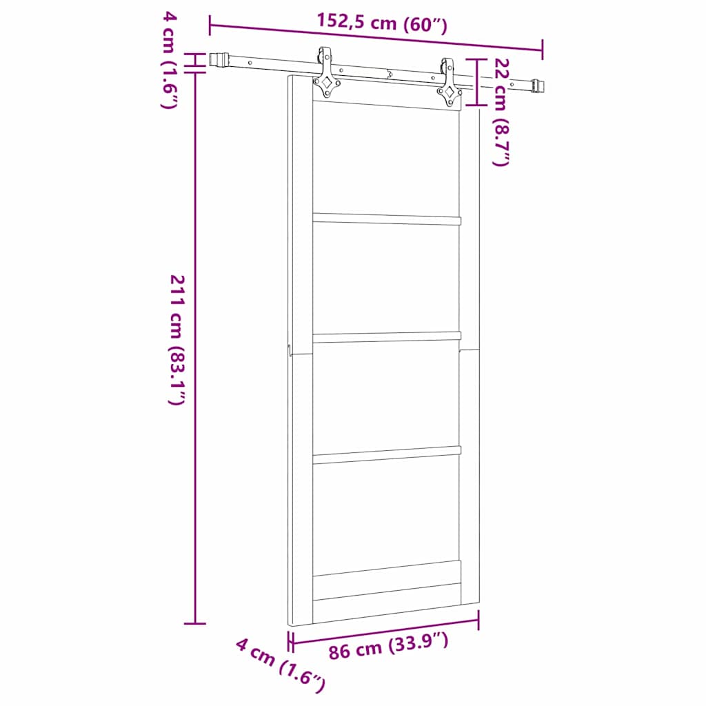 Sliding Door Set Other ORKDAL White and black 33.9 x 83.1 in