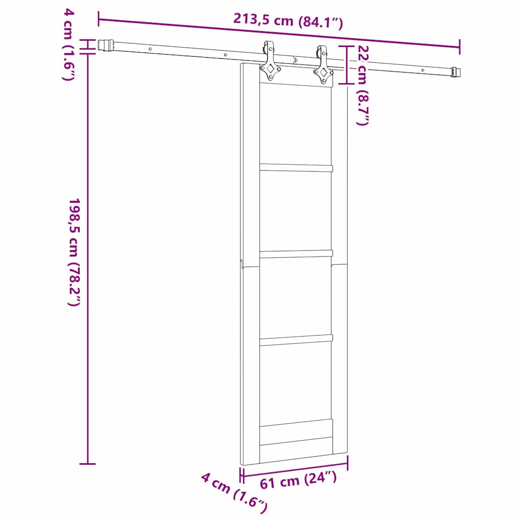 Sliding Door Set Other ORKDAL natural and black 24 x 78.2 in