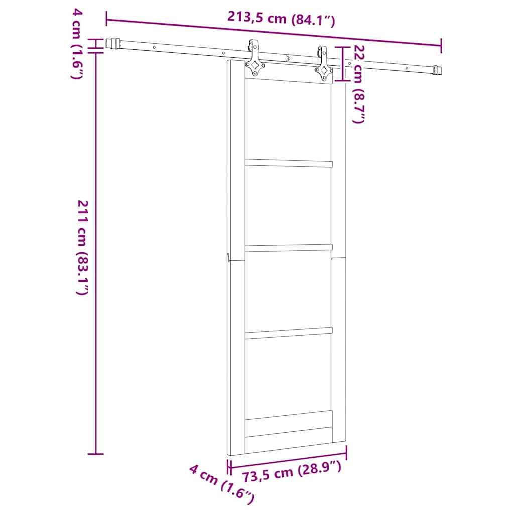 Sliding Door Set Other ORKDAL White and black 28.9 x 83.1 in
