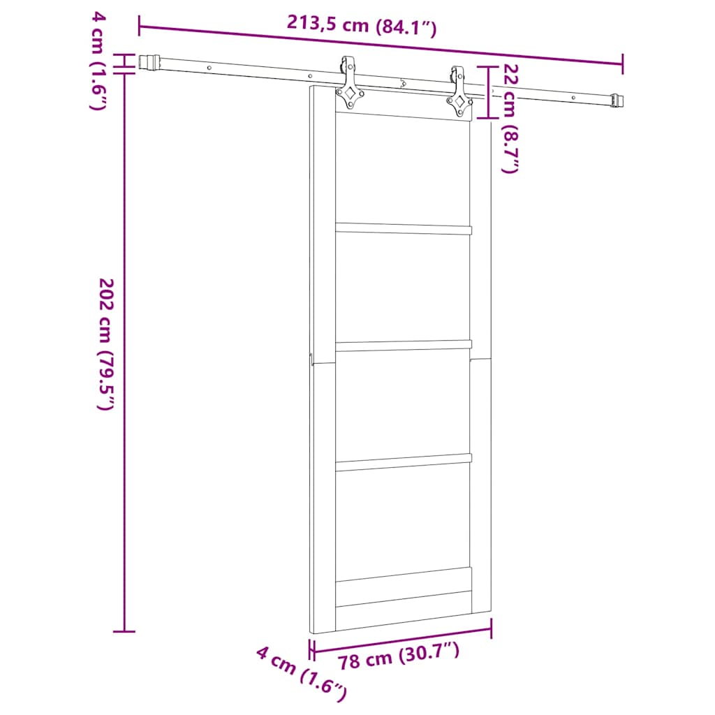 Sliding Door Set Other ORKDAL White and black 30.7 x 79.5 in