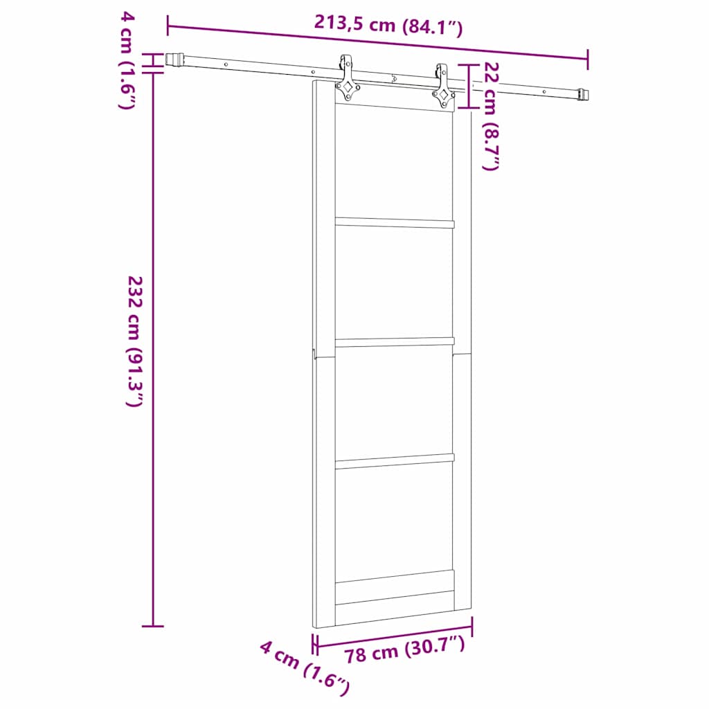 Sliding Door Set Other ORKDAL White and black 30.7 x 91.3 in