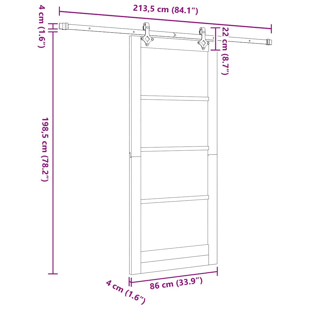 Sliding Door Set Other ORKDAL White and black 33.9 x 78.1 in