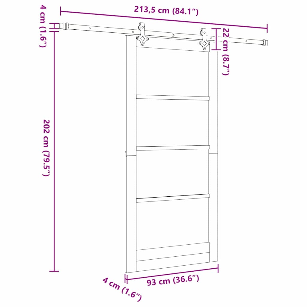 Sliding Door Set Other ORKDAL White and black 36.6 x 79.5 in