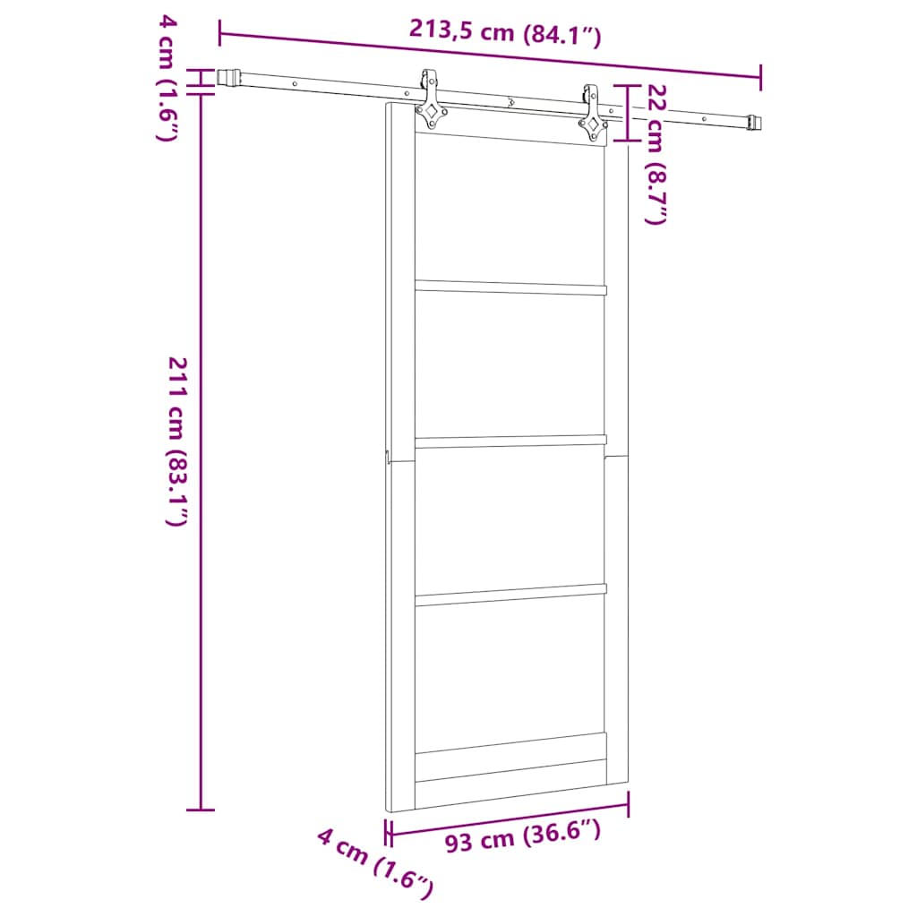 Sliding Door Set Other ORKDAL White and black 36.6 x 91.3 in