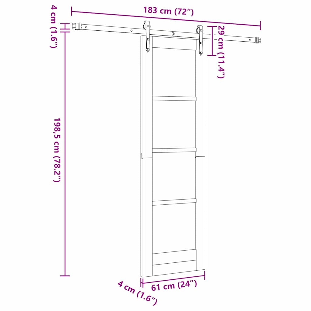 Sliding Door Other ORKDAL White and black 24 x 78.2 in