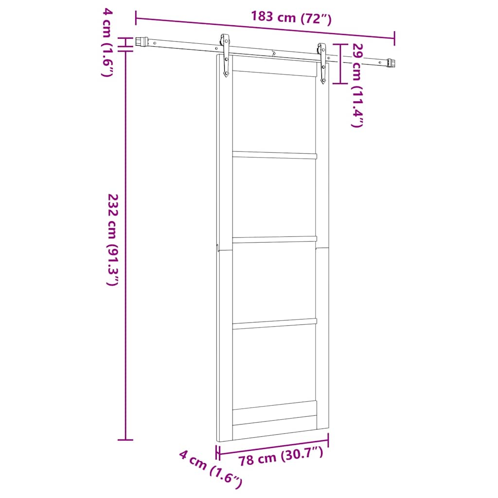 Sliding Door Other ORKDAL White and black 30.7 x 91.3 in