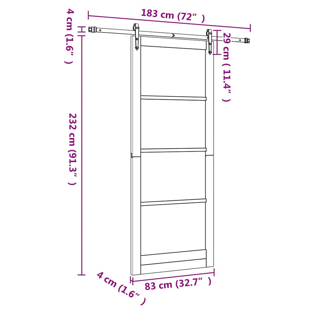 Sliding Door Other ORKDAL White and black 32.7 x 91.4 in