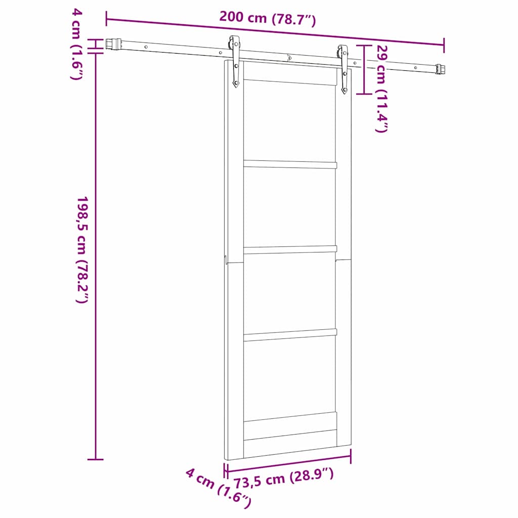 Sliding Door Other ORKDAL White and black 29 x 78 in