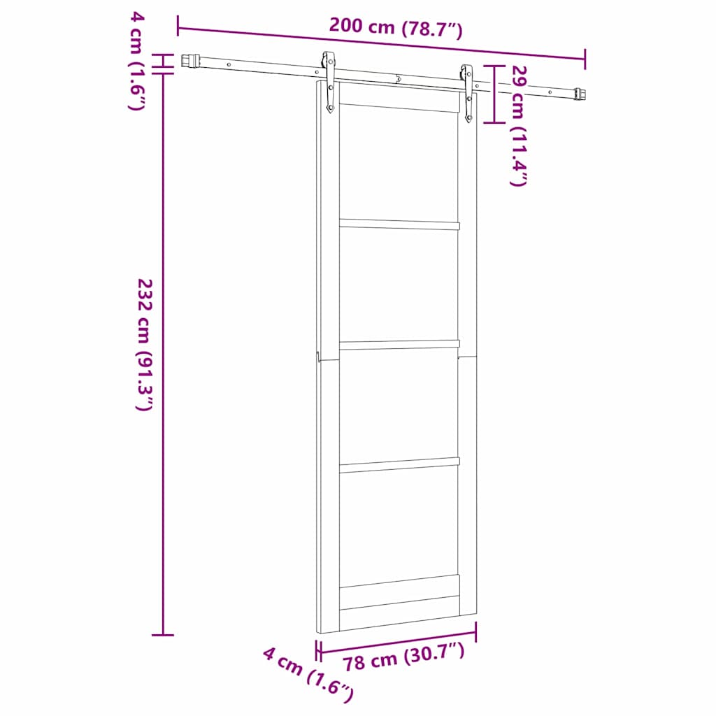 Sliding Door Other ORKDAL White and black 30.7 x 91.3 in