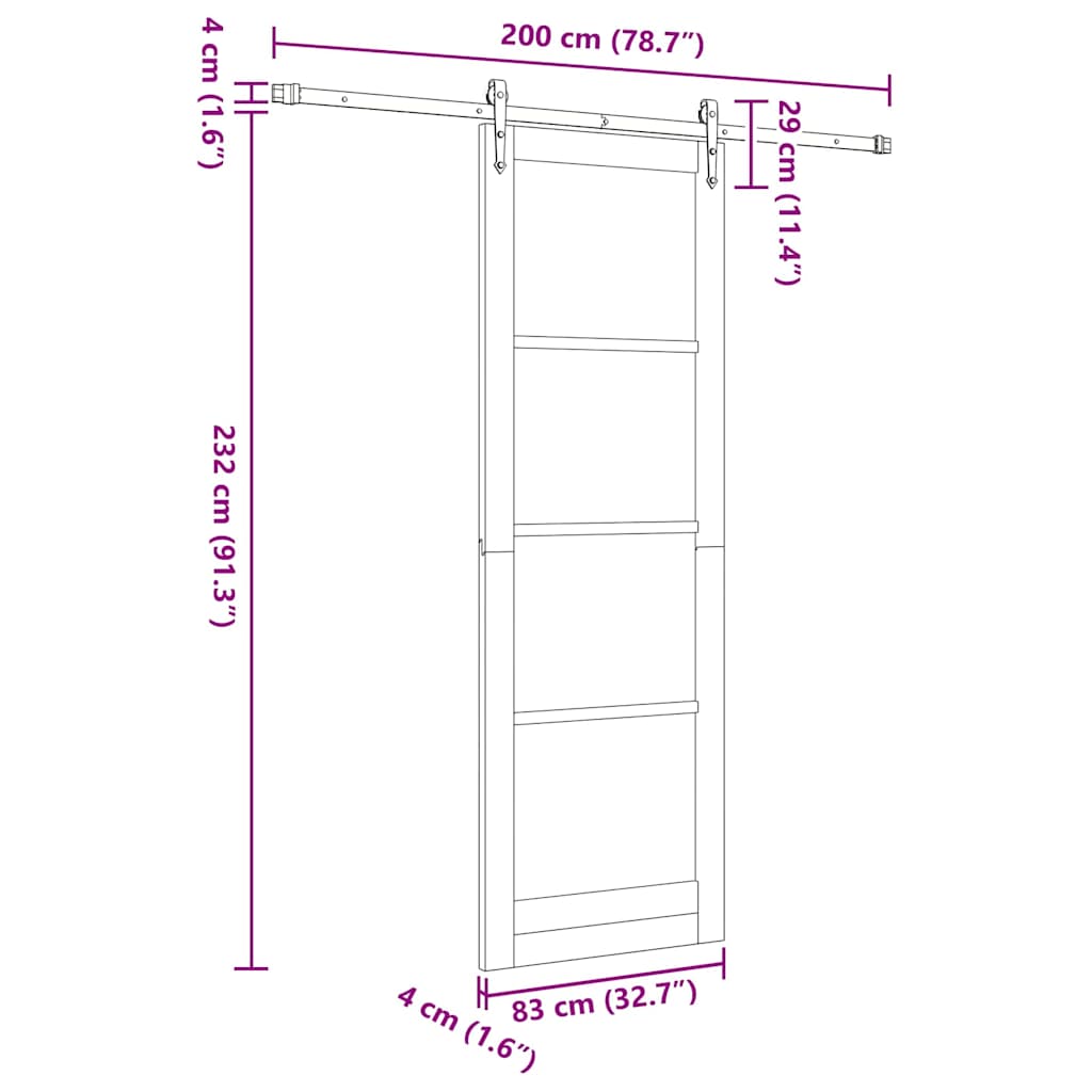 Sliding Door Other ORKDAL White and black 32.7 x 91.4 in