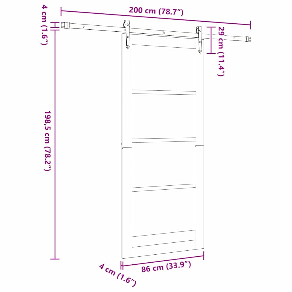 Sliding Door Other ORKDAL White and black 33.9 x 78.1 in