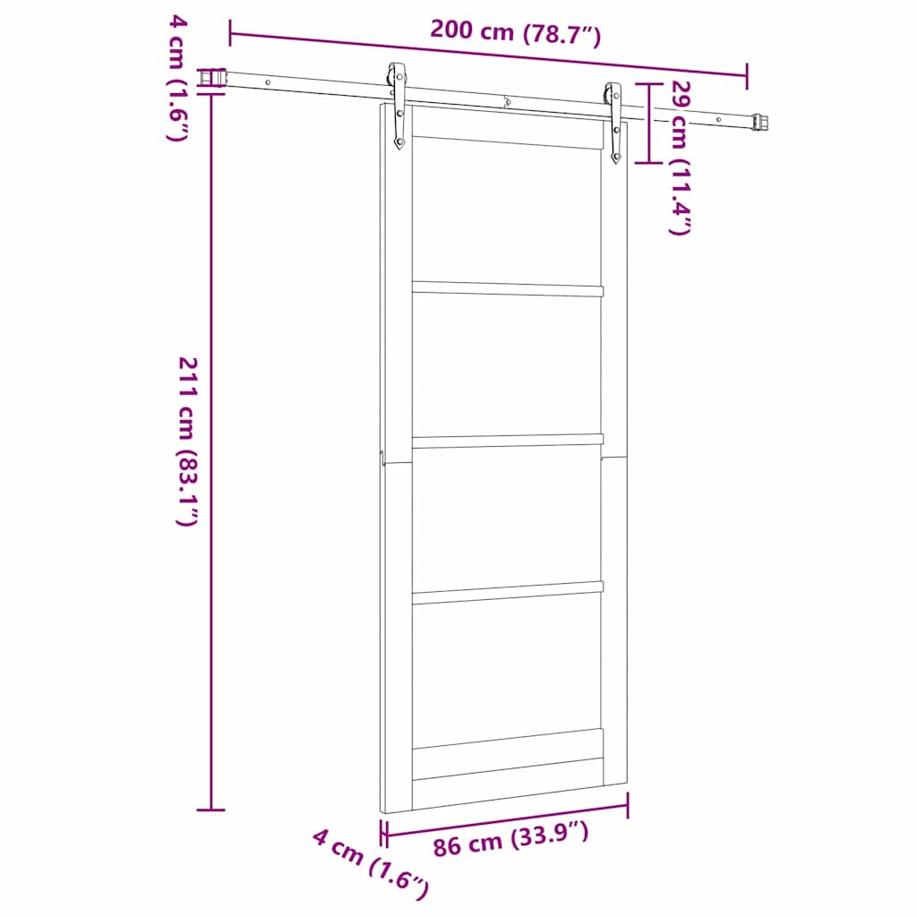 Sliding Door Other ORKDAL White and black 33.9 x 83.1 in