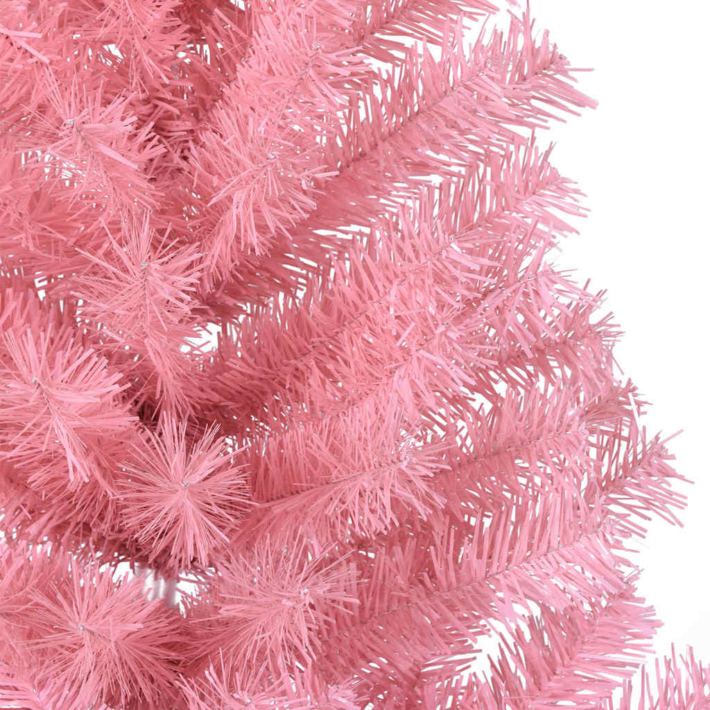 Artificial Pre-lit Christmas Tree with 150 LEDs Pink 47.2" PVC
