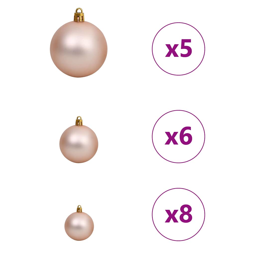 Artificial Pre-lit Christmas Tree with 150 LEDs Pink 47.2" PVC