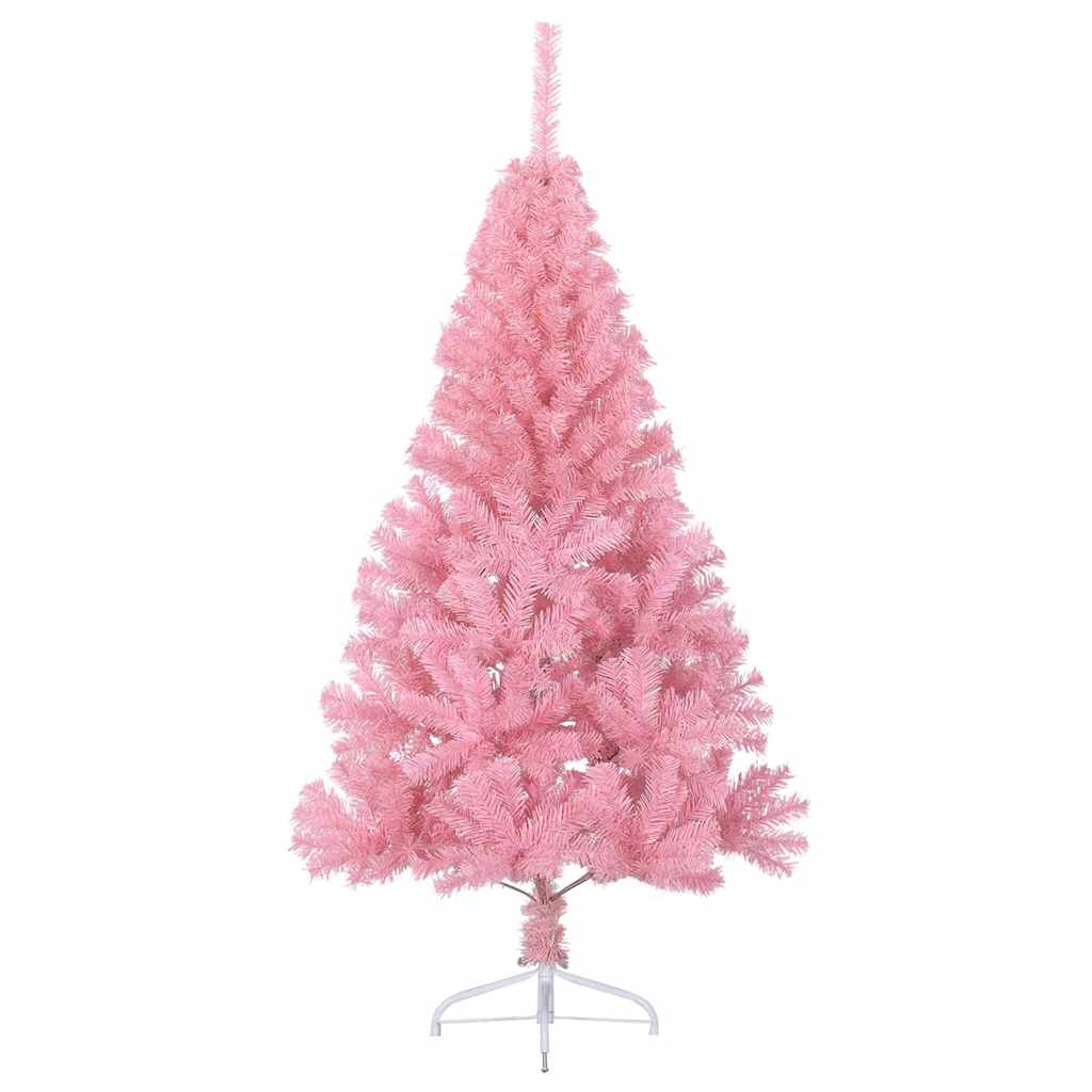 Artificial Pre-lit Christmas Tree with 150 LEDs Pink 47.2" PVC