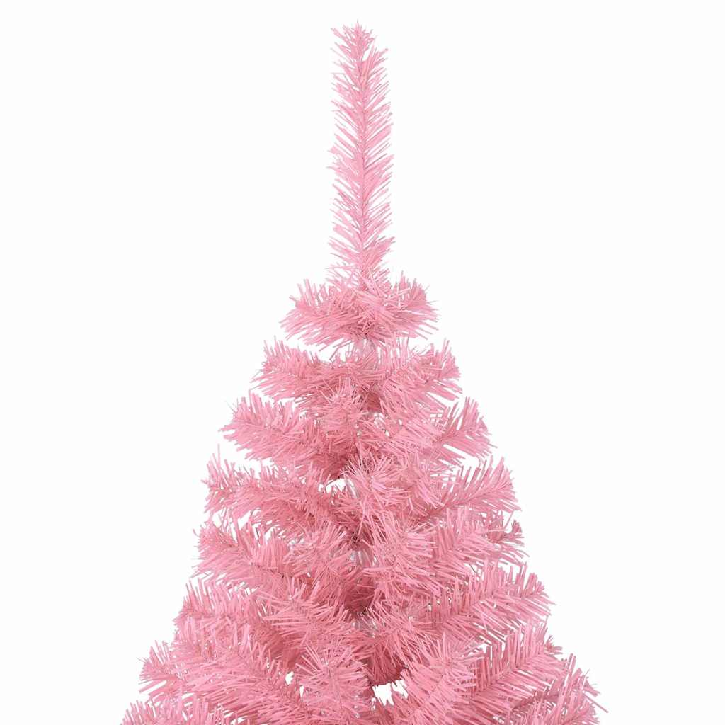 Artificial Pre-lit Christmas Tree with 300 LEDs Pink 82.7" PVC