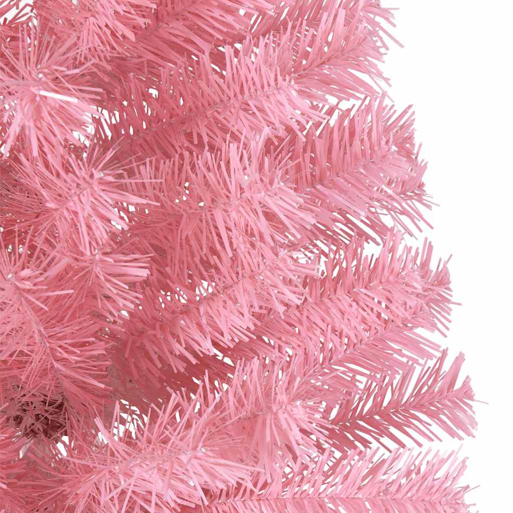 Artificial Pre-lit Christmas Tree with 300 LEDs Pink 82.7" PVC