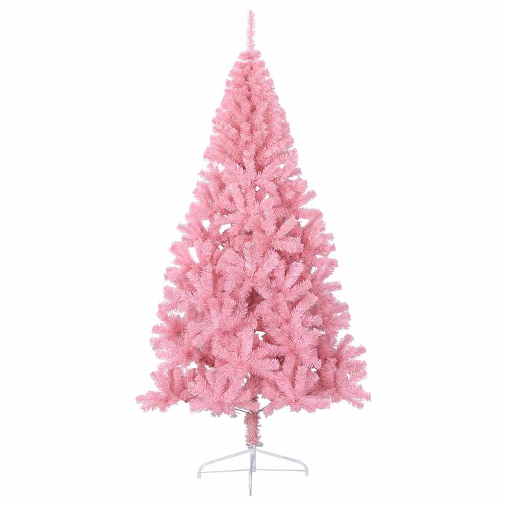 Artificial Pre-lit Christmas Tree with 300 LEDs Pink 82.7" PVC
