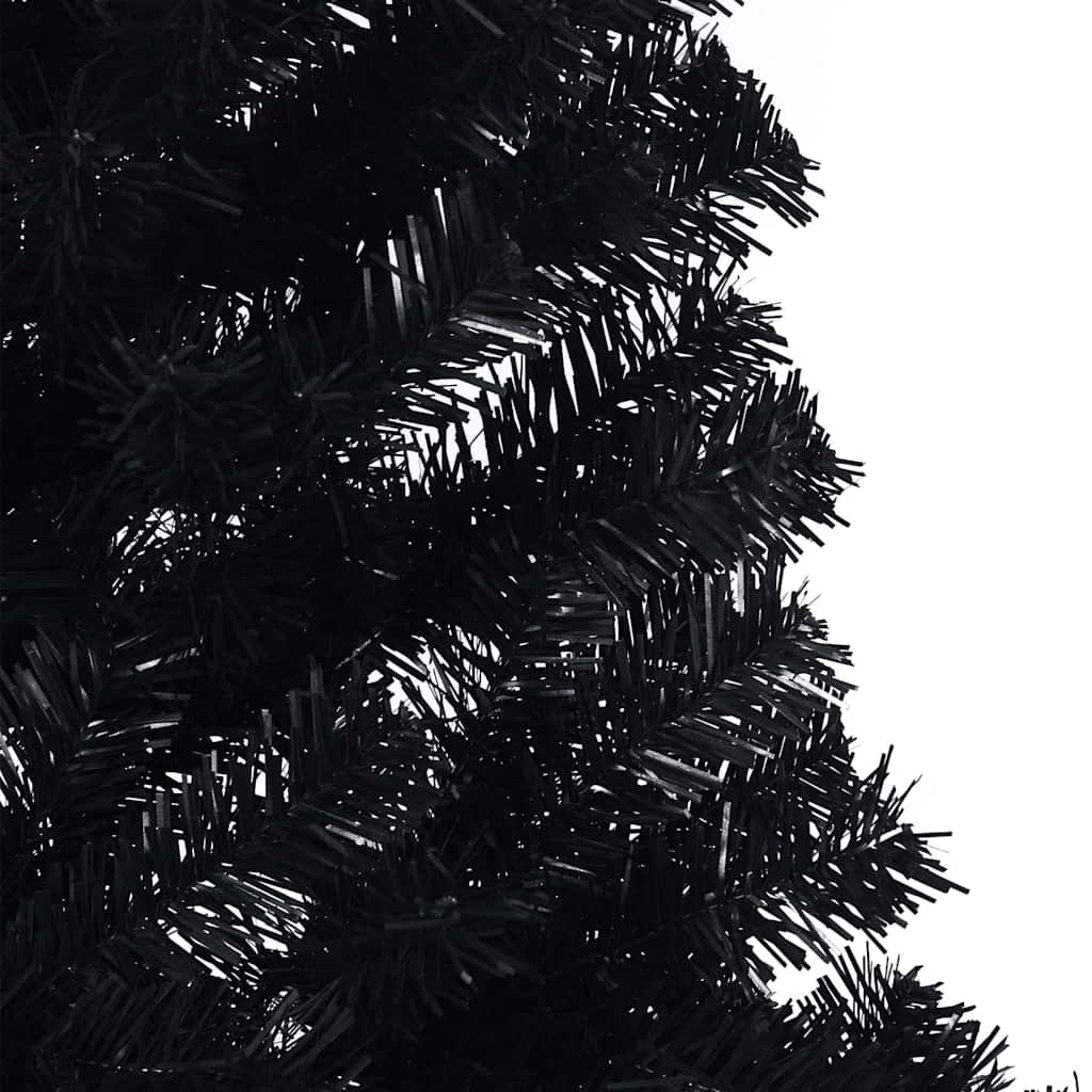 Artificial Pre-lit Christmas Tree with 300 LEDs Black 70.9" PVC