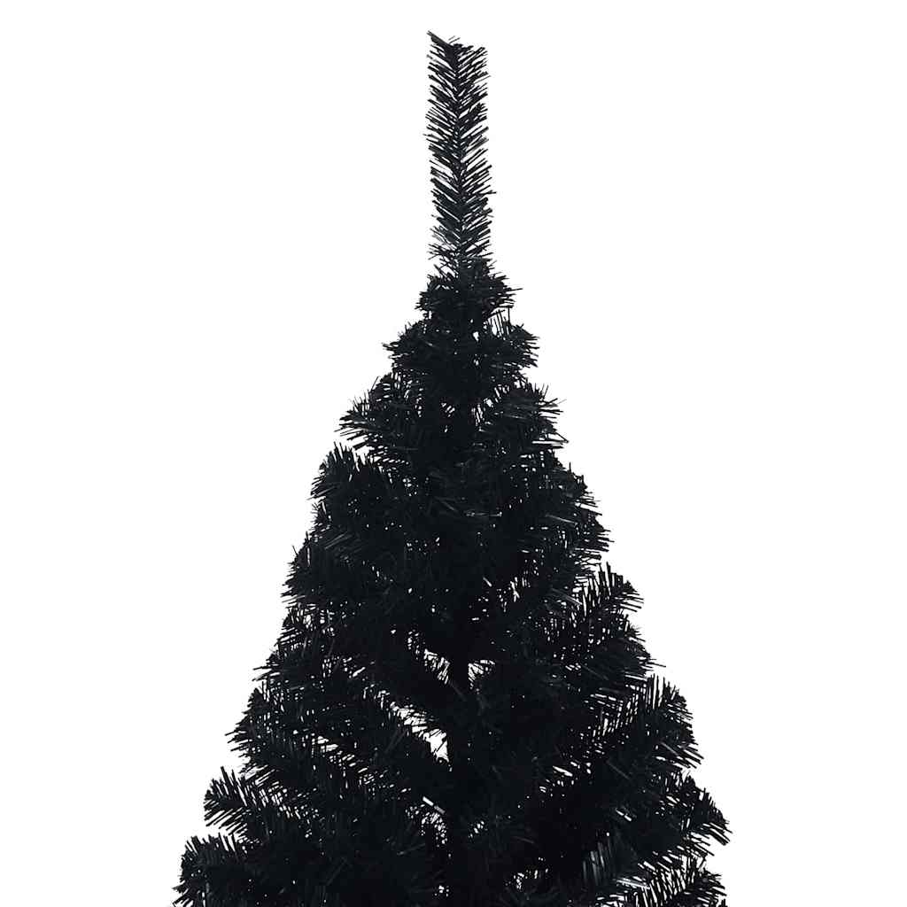Artificial Pre-lit Christmas Tree with 300 LEDs Black 82.7" PVC
