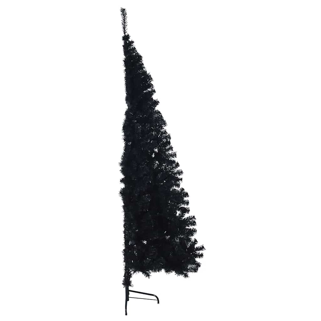 Artificial Pre-lit Christmas Tree with 300 LEDs Black 82.7" PVC