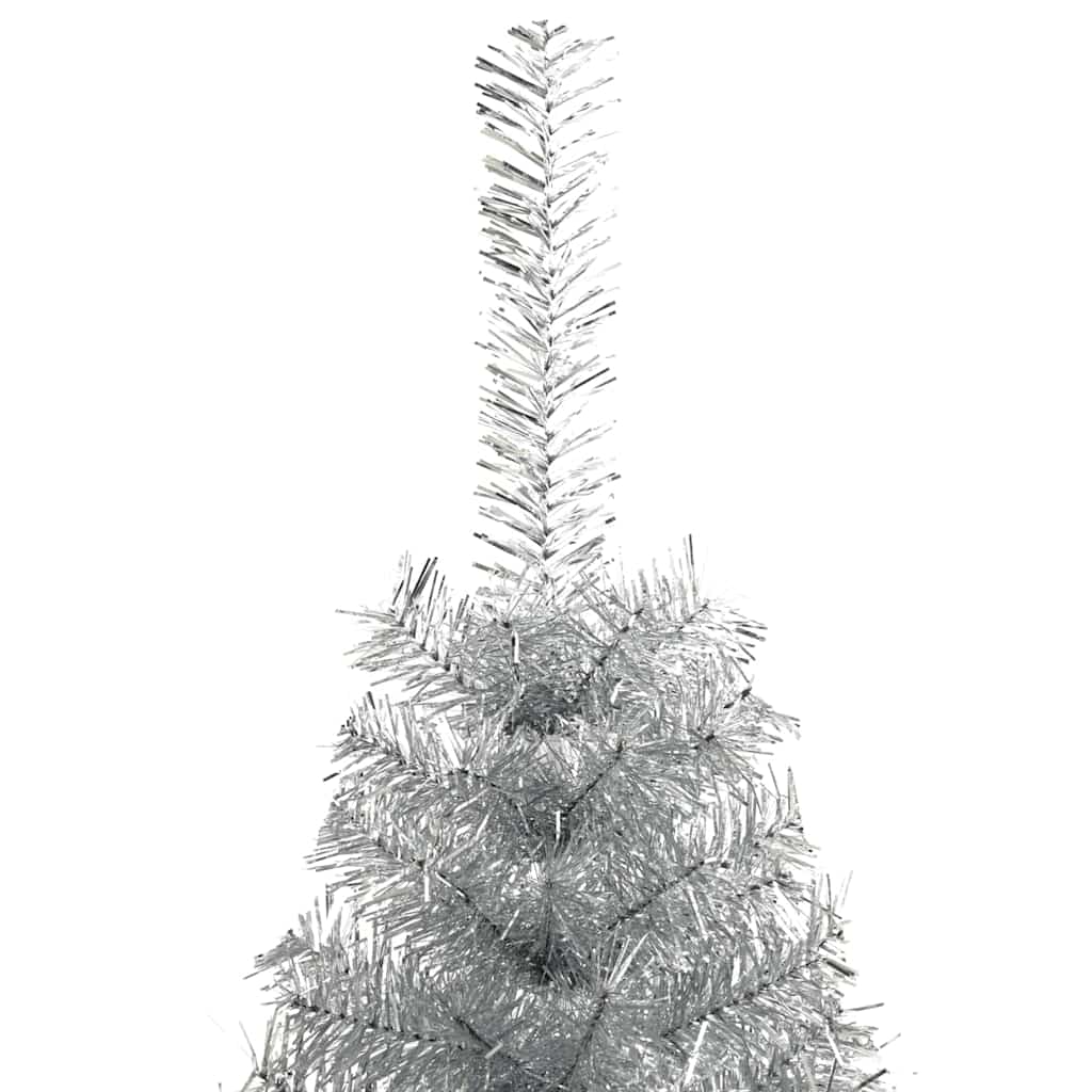 Artificial Pre-lit Christmas Tree Silver 70.9" PET