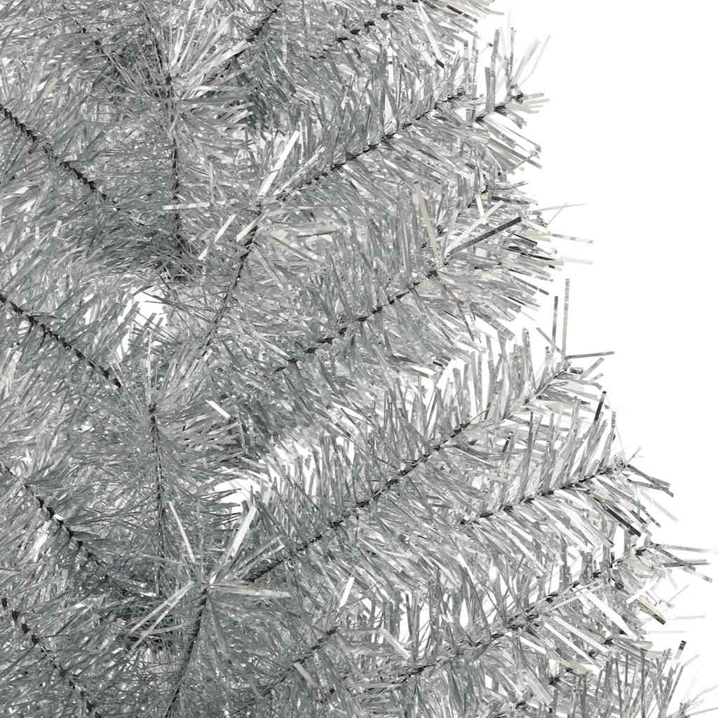 Artificial Pre-lit Christmas Tree Silver 70.9" PET