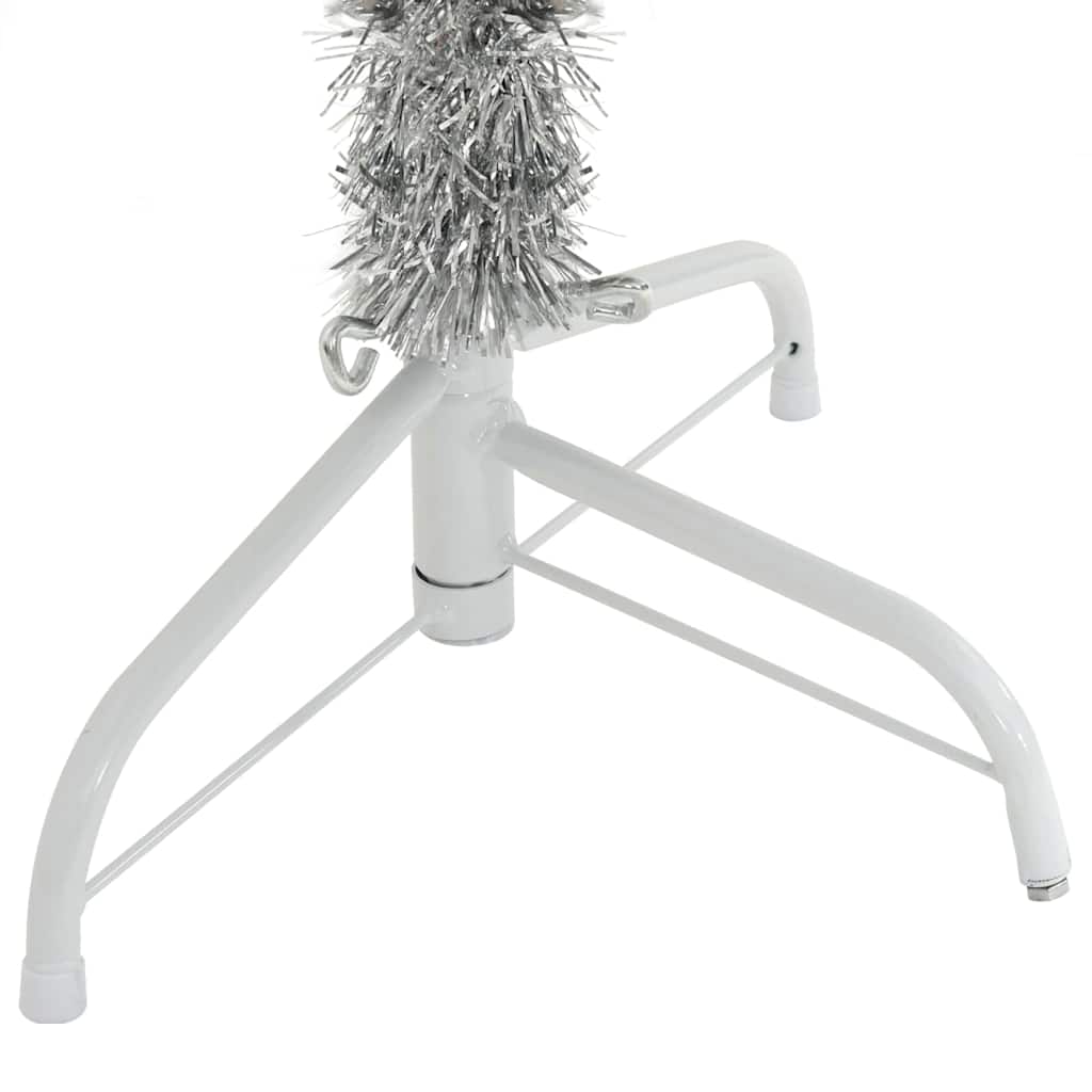 Artificial Pre-lit Christmas Tree Silver 70.9" PET