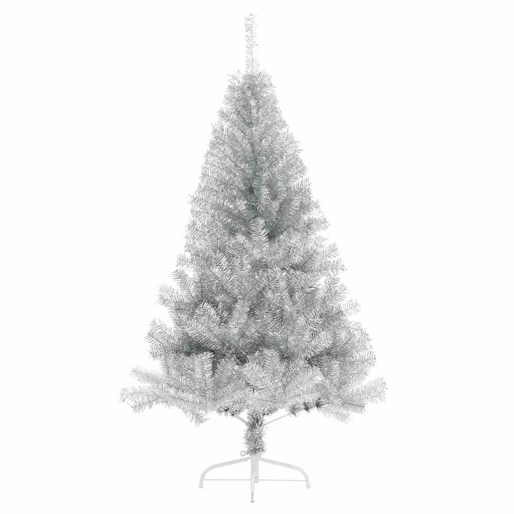Artificial Pre-lit Christmas Tree Silver 70.9" PET