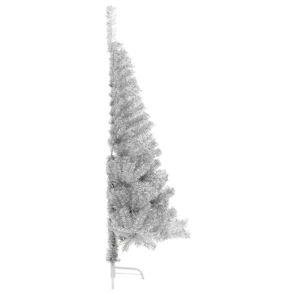 Artificial Pre-lit Christmas Tree Silver 70.9" PET