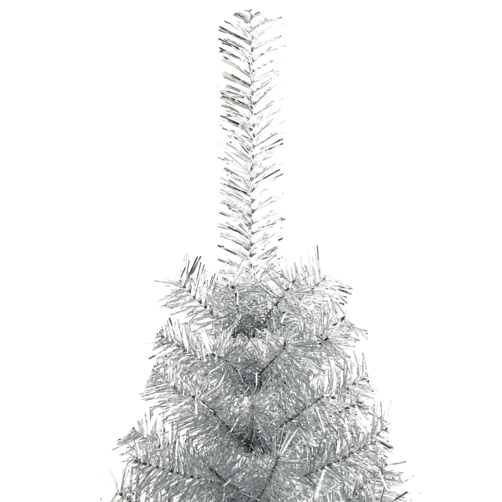 Artificial Pre-lit Christmas Tree Silver 82.7" PET