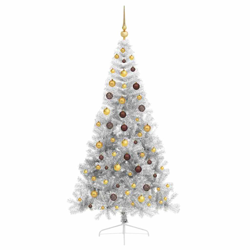 Artificial Pre-lit Christmas Tree Silver 82.7" PET