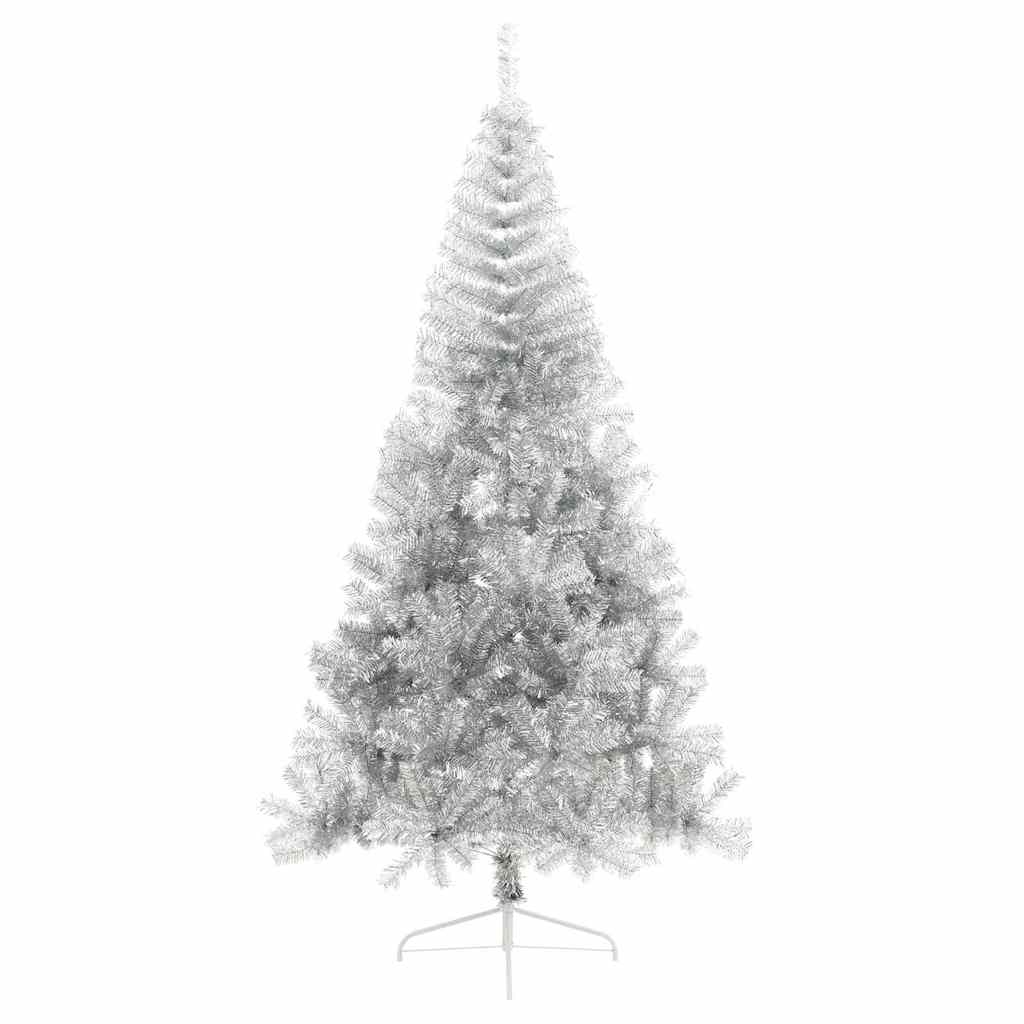 Artificial Pre-lit Christmas Tree Silver 82.7" PET