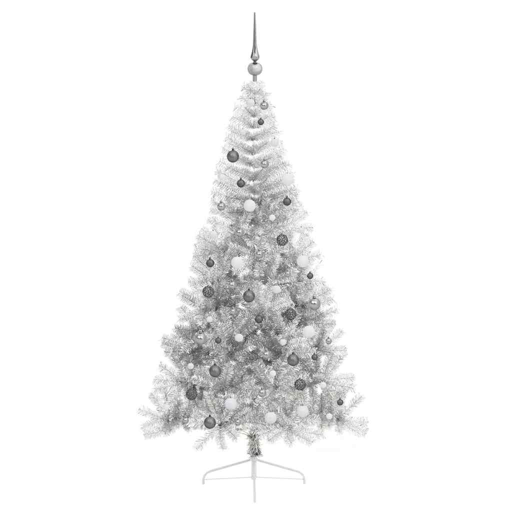 Artificial Pre-lit Christmas Tree Silver 82.7" PET