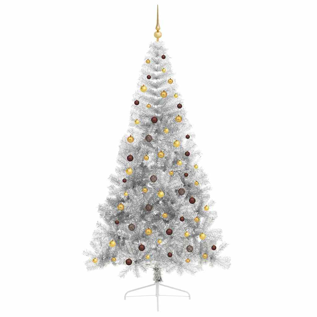 Artificial Pre-lit Christmas Tree Silver 94.5" PET