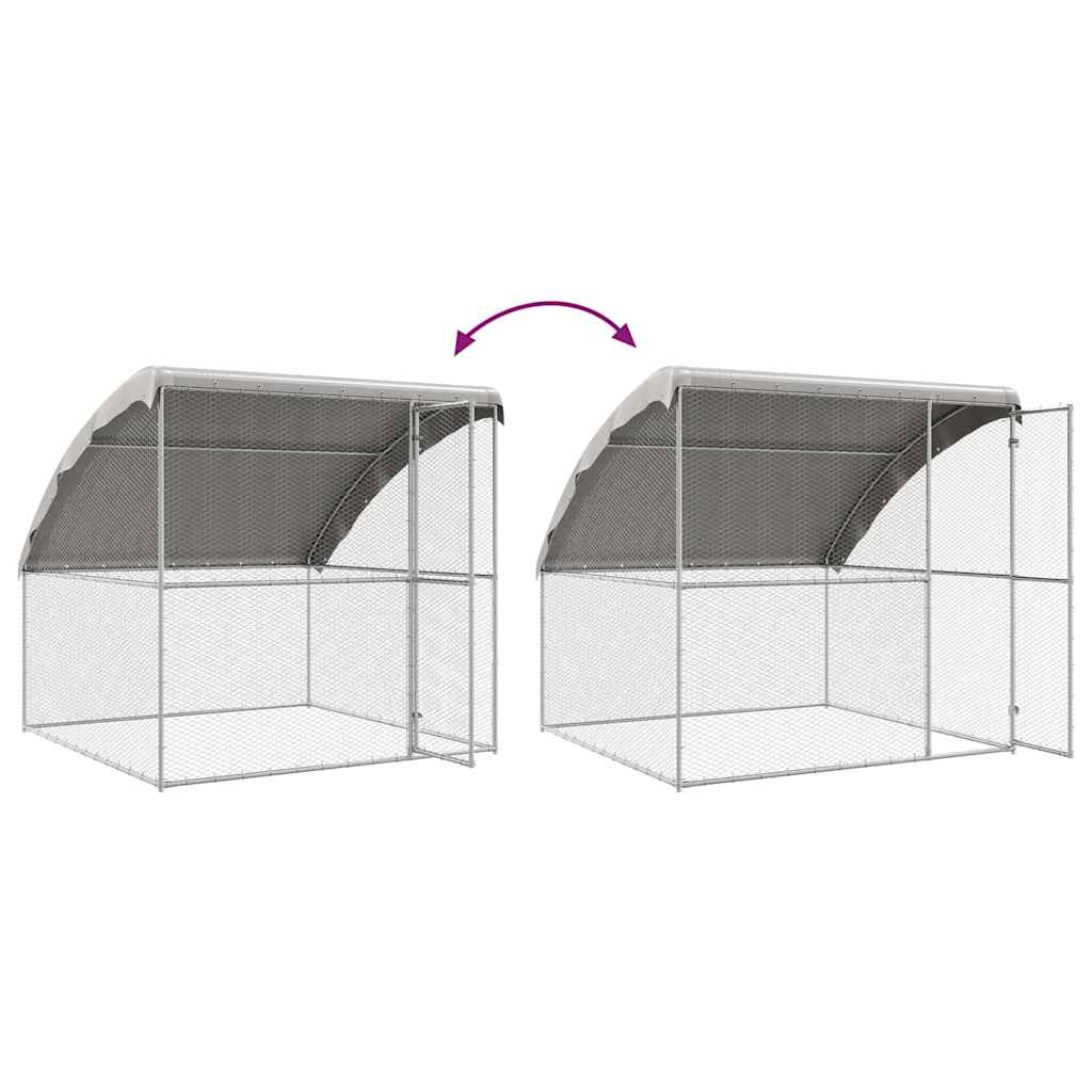 Chicken Cage Silver 6.56 x 6.56 x 6.56 ft Galvanised Steel