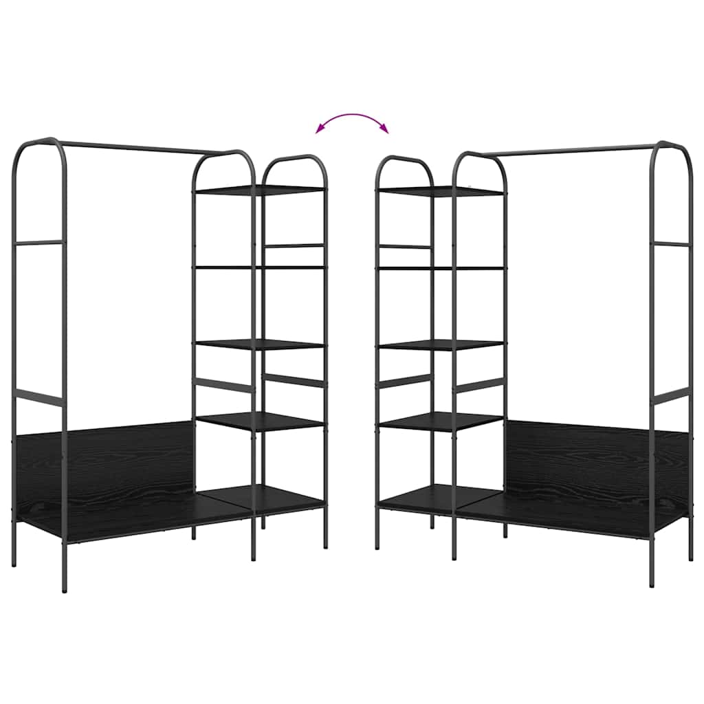 Clothes Rack with Shelf Black 120 x 44 x 160 cm Engineered wood