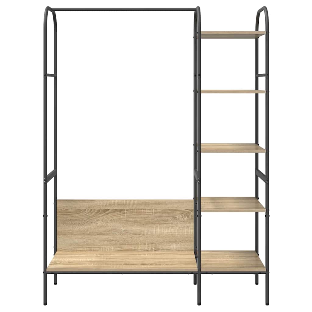 Clothes Rack with Shelf Brown 120 x 44 x 160 cm Engineered wood