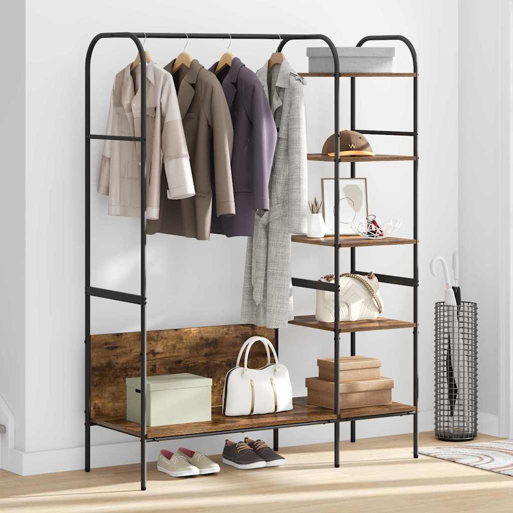 Clothes Rack with Shelf Brown 120 x 44 x 160 cm Engineered wood