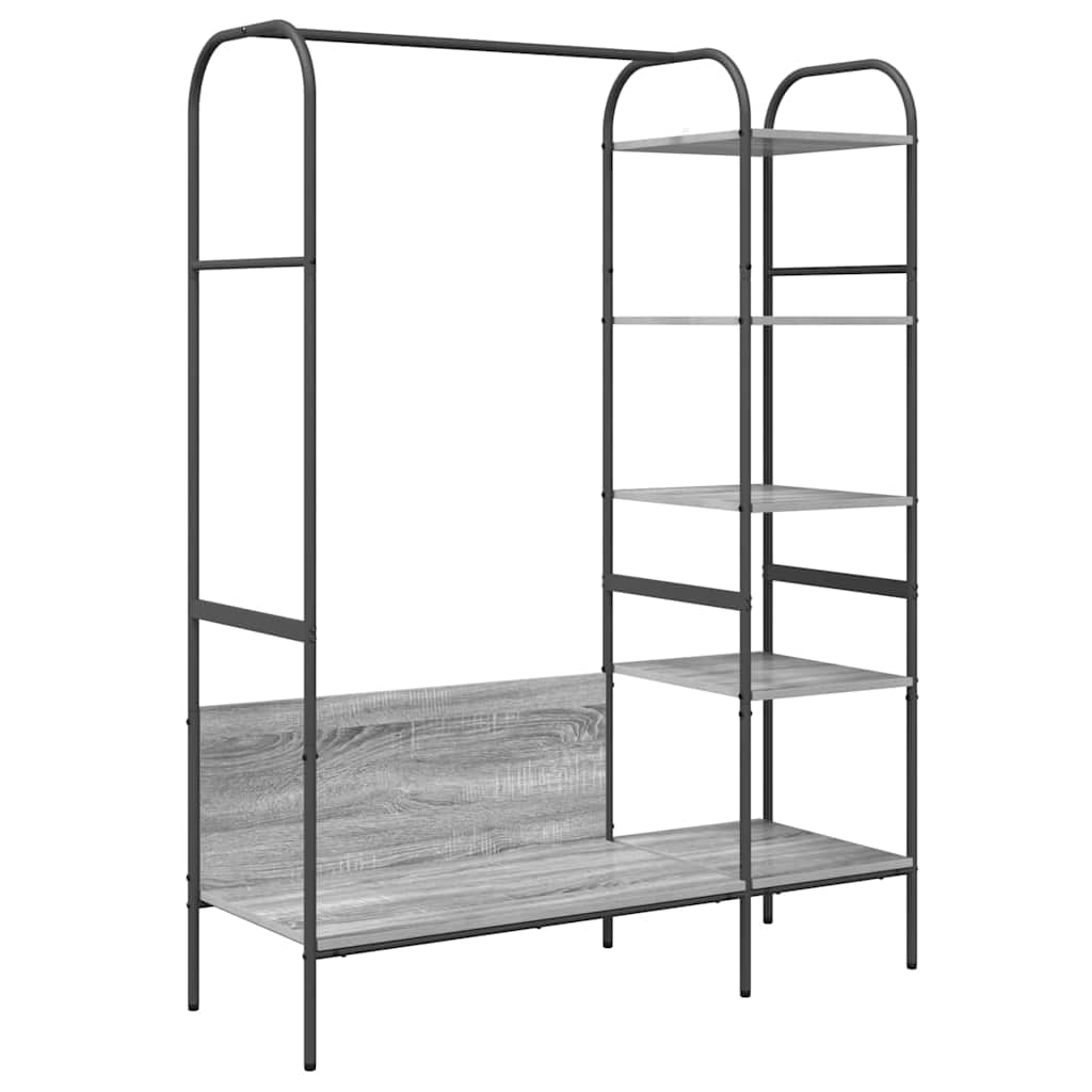 Clothes Rack with Shelf Gray 120 x 44 x 160 cm Engineered wood
