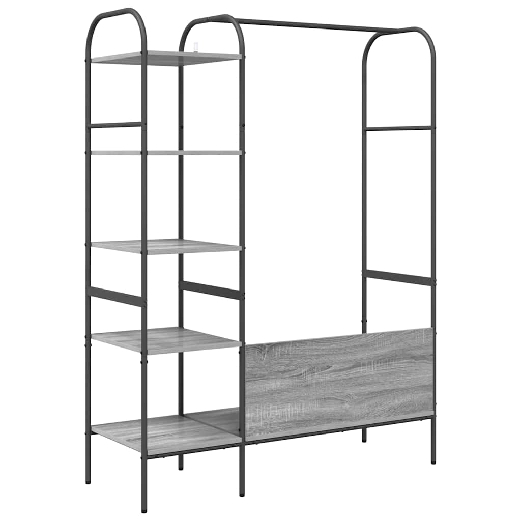 Clothes Rack with Shelf Gray 120 x 44 x 160 cm Engineered wood