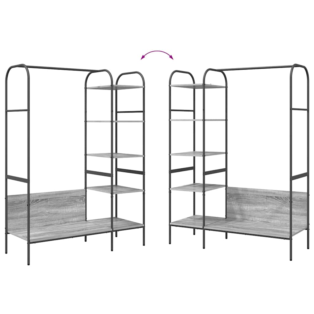 Clothes Rack with Shelf Gray 120 x 44 x 160 cm Engineered wood
