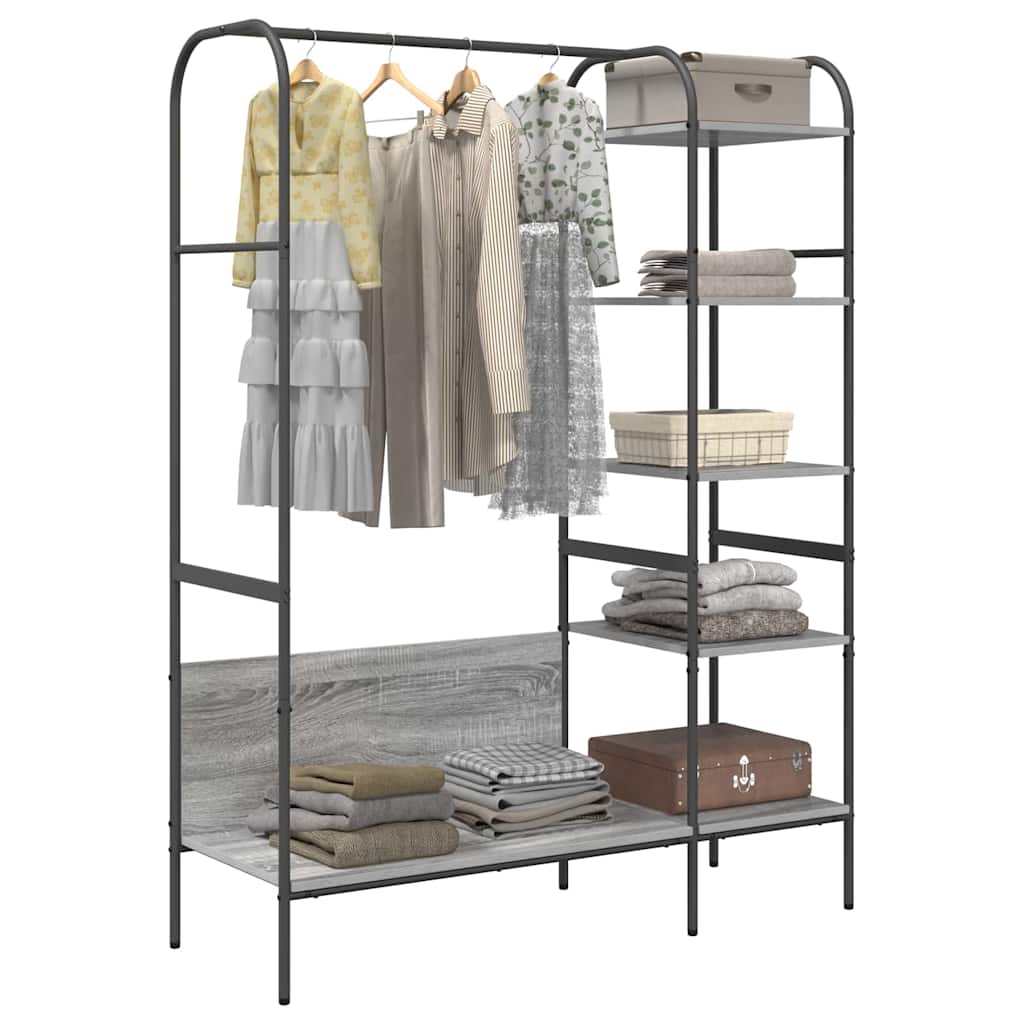 Clothes Rack with Shelf Gray 120 x 44 x 160 cm Engineered wood