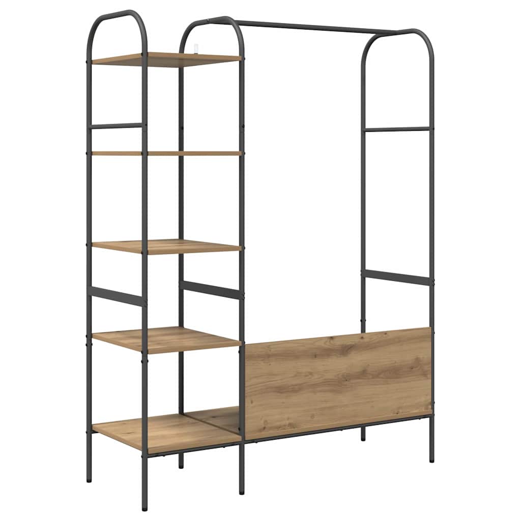 Clothes Rack with Shelf Beige 120 x 44 x 160 cm Engineered wood
